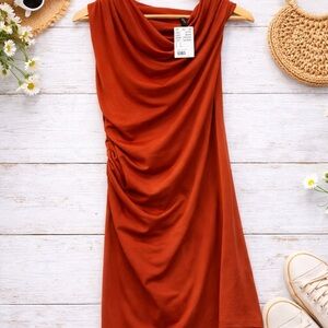 Elegant Rust Orange Women's Dress
